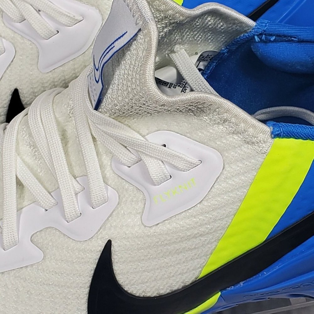 Nike Golf Shoes Mens 10.5 White Blue Air Zoom Infinity Tour Flyknit Swoosh Logo - Picture 5 of 10